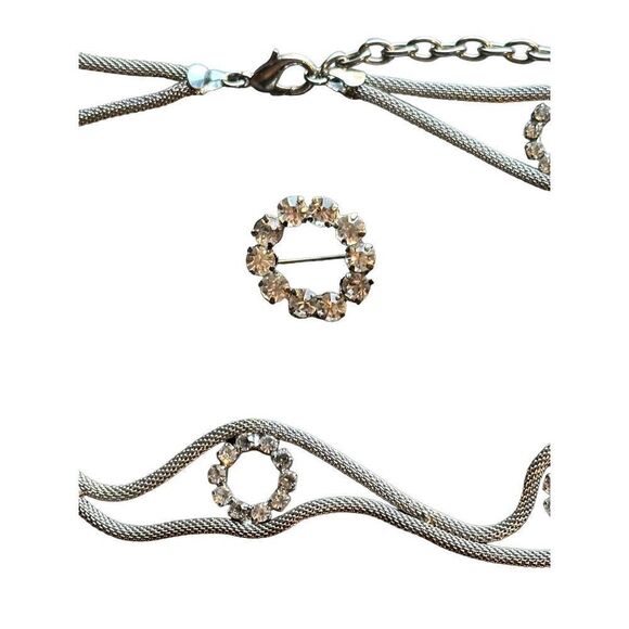 Trimming Shop 48" Long Silver Diamante/Diamond Rhinestones Studded Waist Chain B - Picture 3 of 6